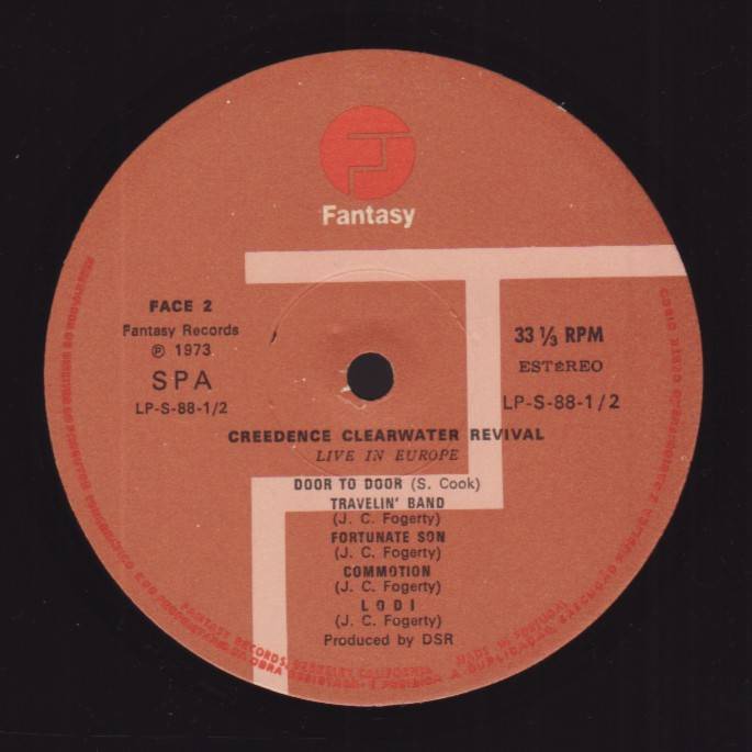 Creedence Clearwater Revival Live In Europe [lp label b prt]